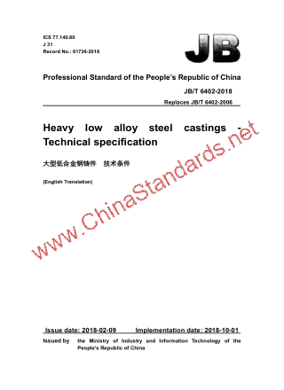 JB/T 6402-2018 in English JB/T 6402-2018 in English