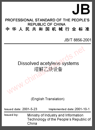JB/T 8856-2001 in English JB/T 8856-2001 in English