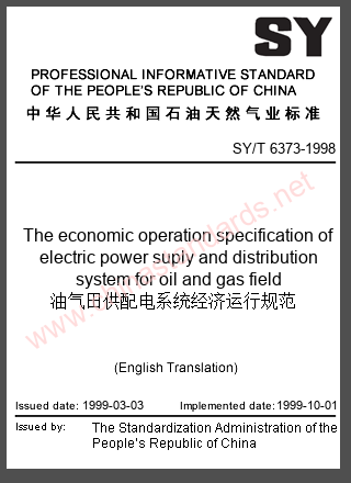 SY/T 6373-1998 in English SY/T 6373-1998 in English