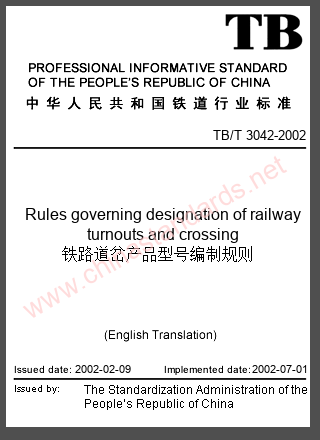 TB/T 3042-2002 in English TB/T 3042-2002 in English